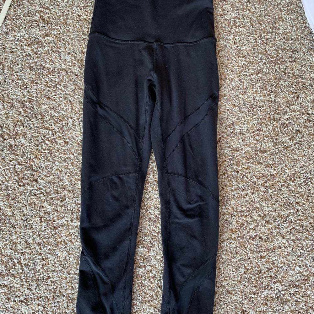 lululemon black leggings mesh stripes